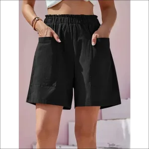 Full Size Pocketed Elastic Waist Shorts