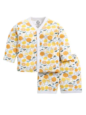 Full Sleeve Pure Cotton Lemon Print Jabla & Shorts