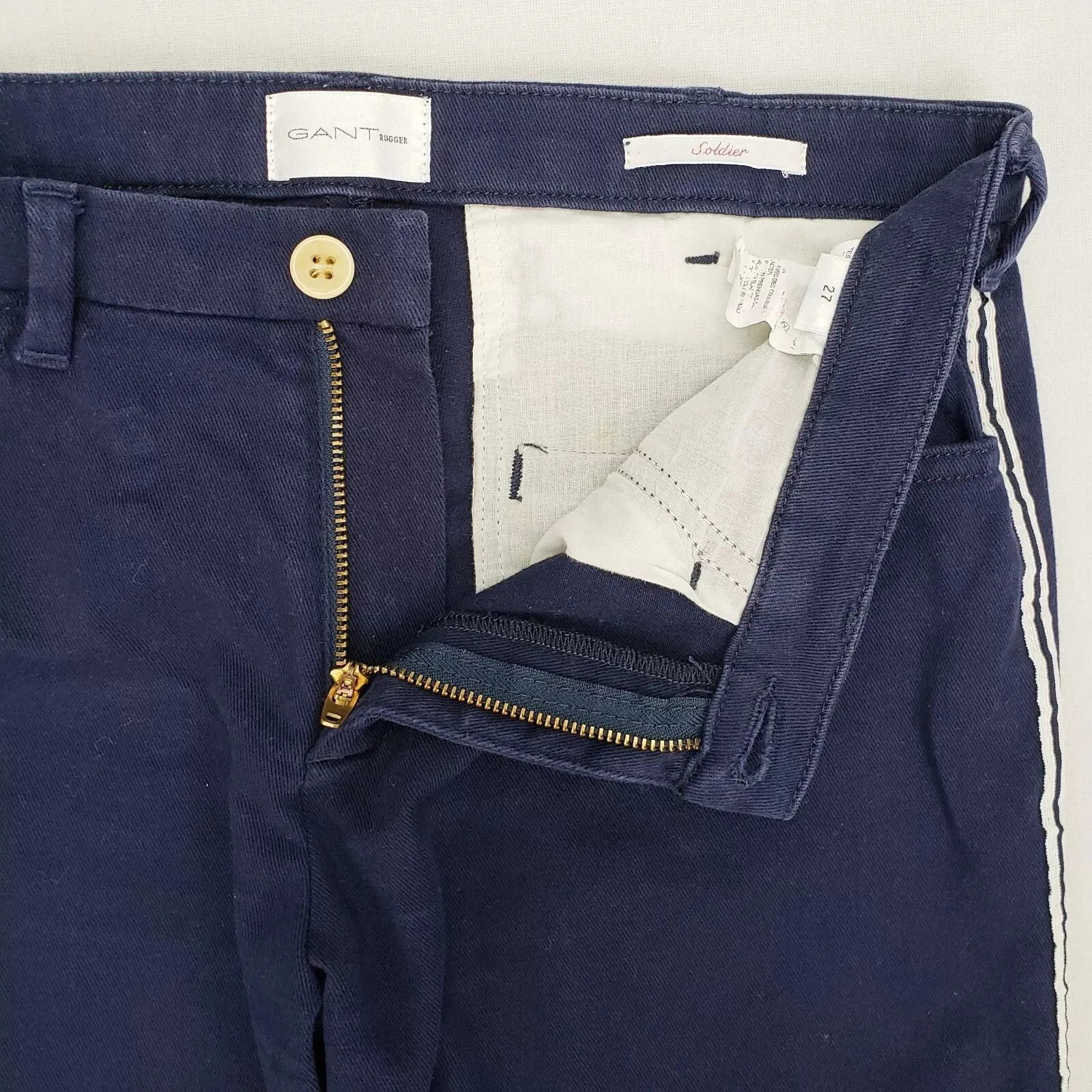 GANT RUGGER Women's Evening Blue Slim Soldier Pants 414844