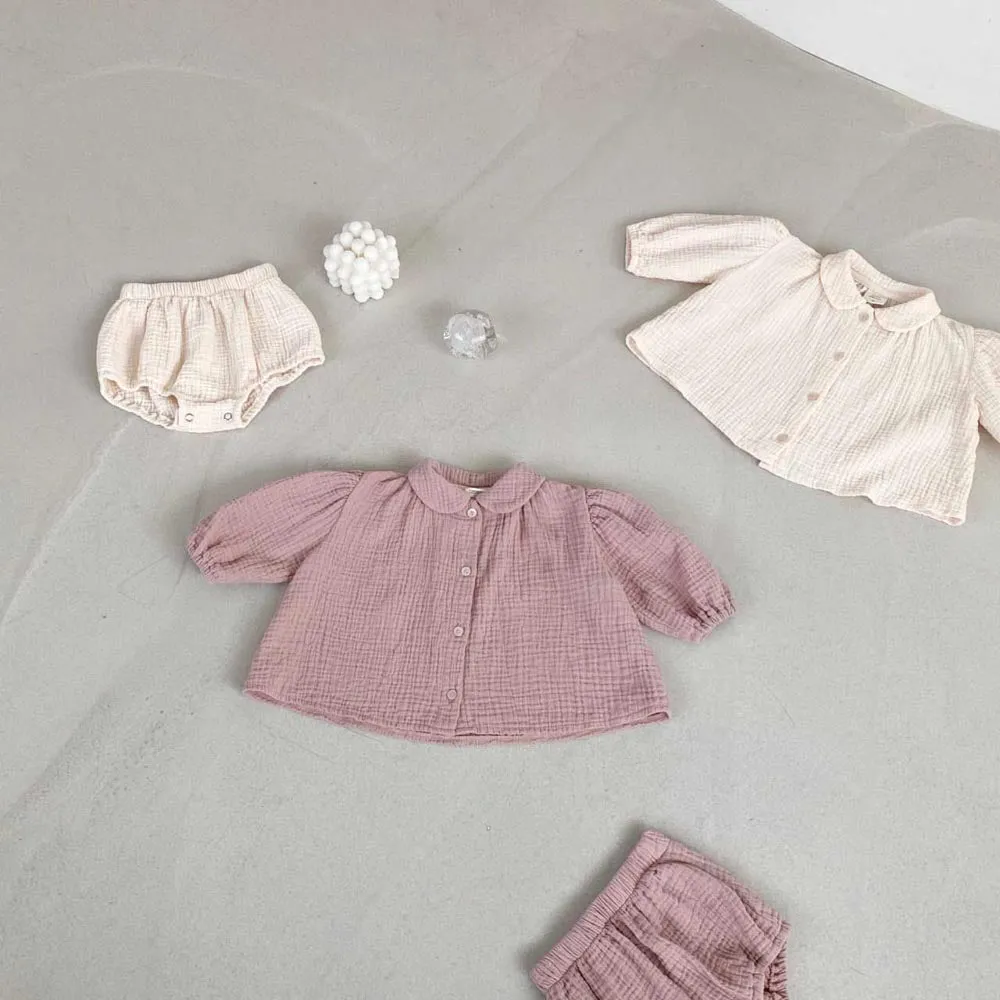 Gemma Gauze Baby Dress & Bloomer Set | Dusty Blush