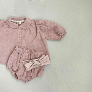 Gemma Gauze Baby Dress & Bloomer Set | Dusty Blush