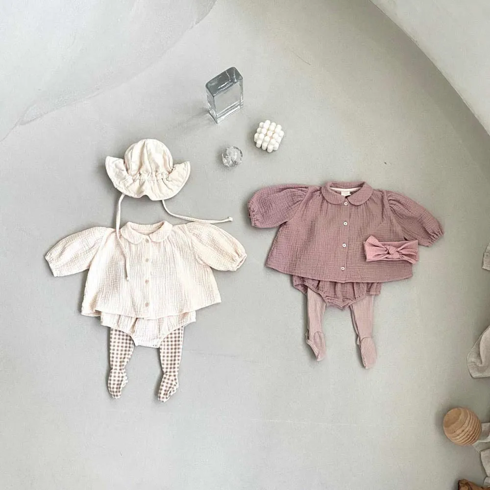 Gemma Gauze Baby Dress & Bloomer Set | Dusty Blush