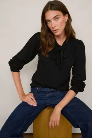 Gigi Tie Neck Jumper - Black