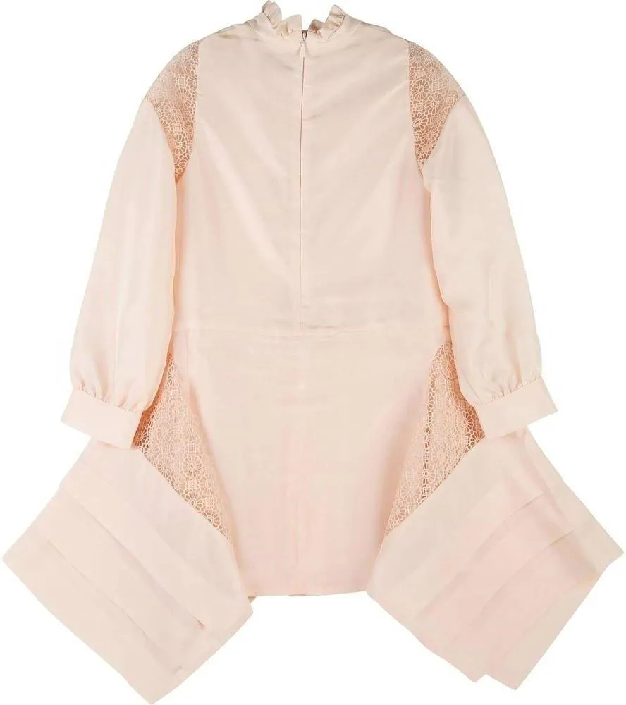 Girls Pink Silk Dress