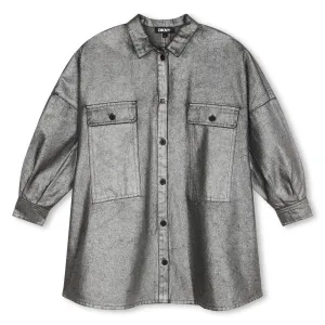 Girls Silver Denim Dress