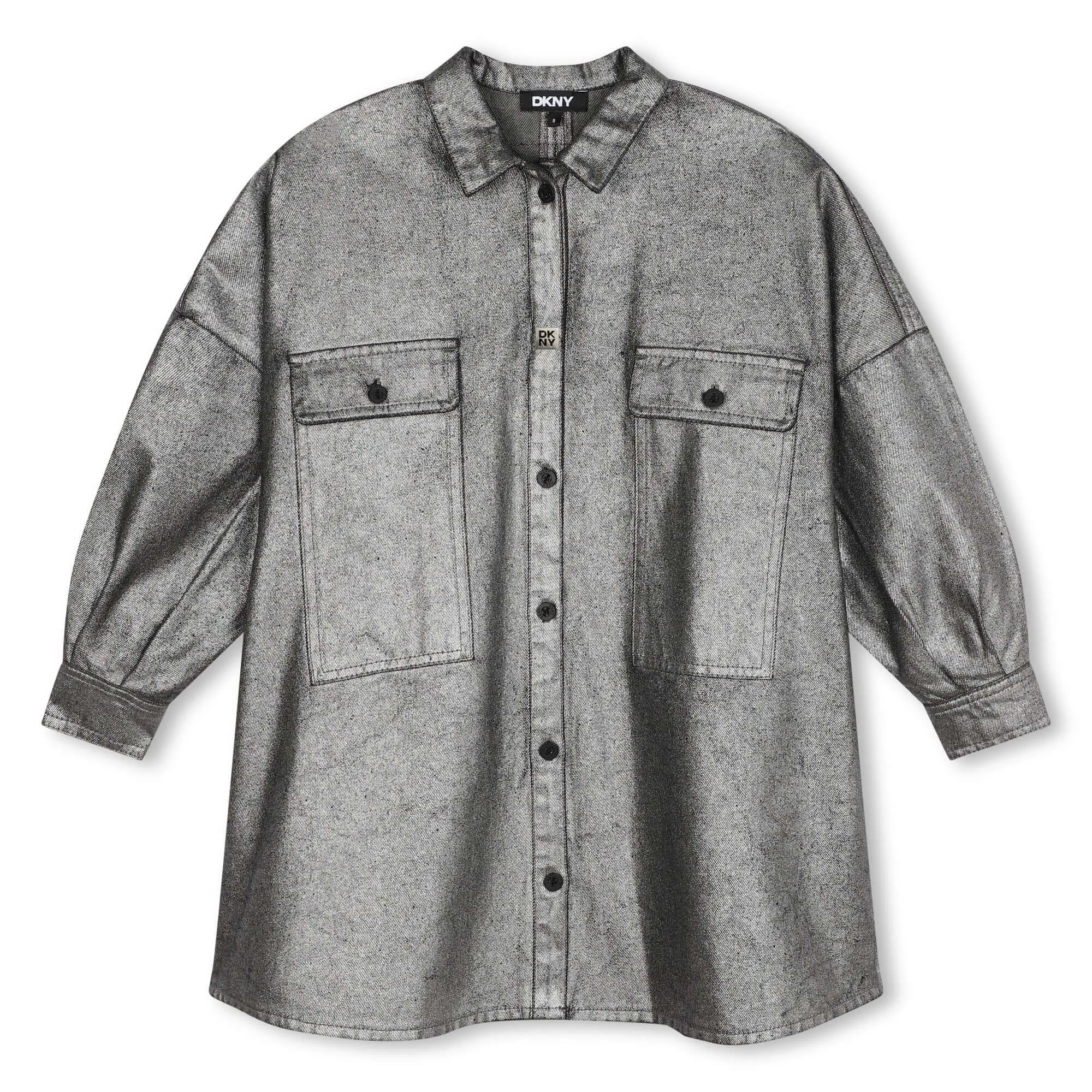 Girls Silver Denim Dress