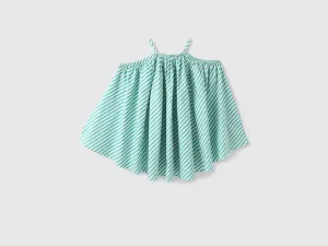 Girls Striped Shoulder Strap Dress