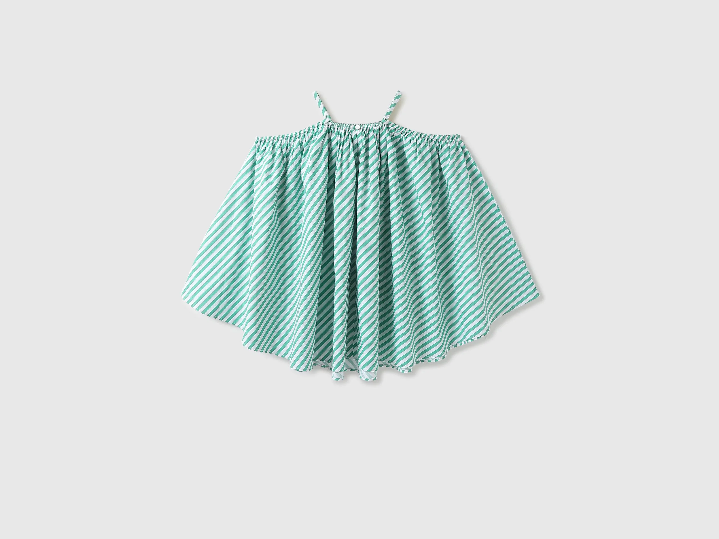 Girls Striped Shoulder Strap Dress
