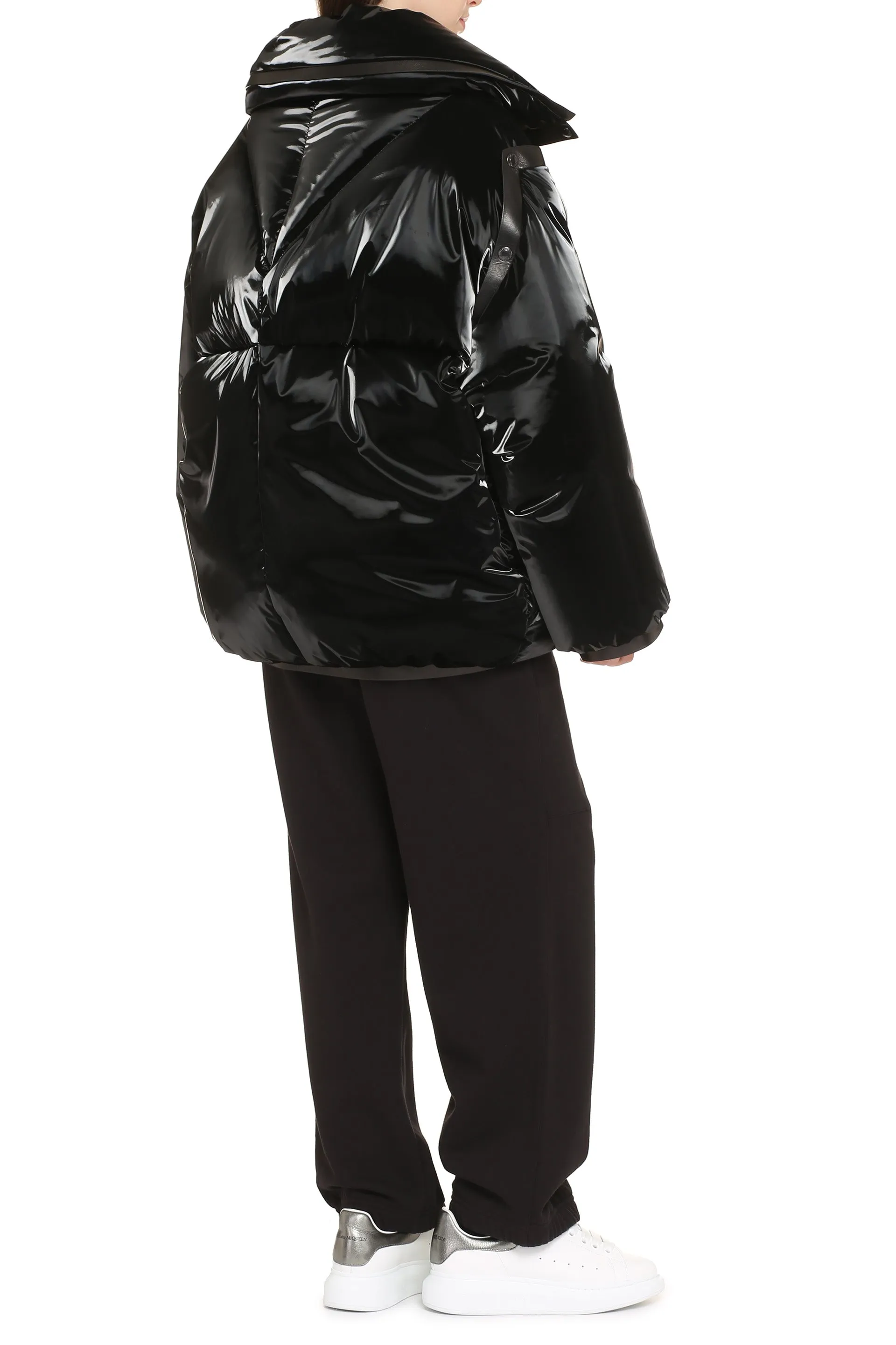 Glossy nylon down jacket