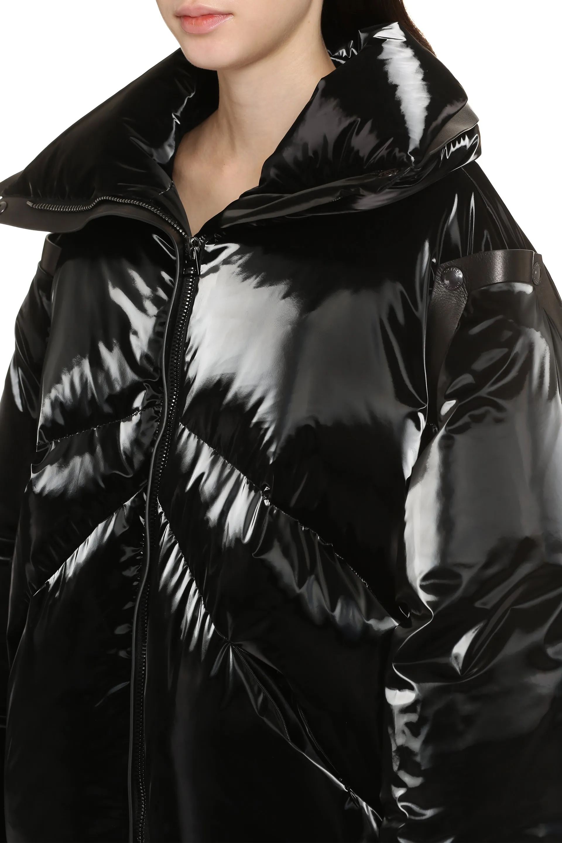 Glossy nylon down jacket