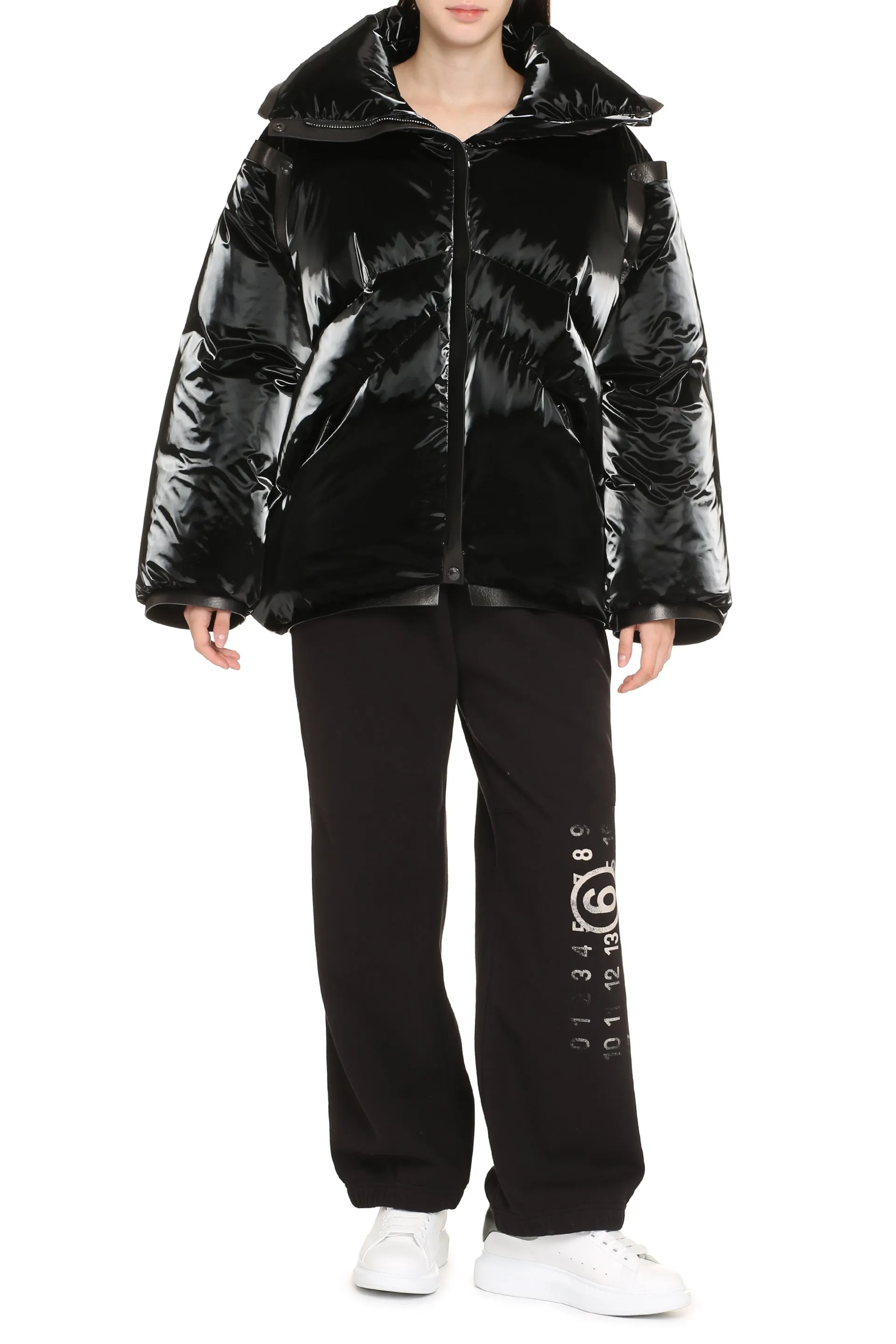 Glossy nylon down jacket