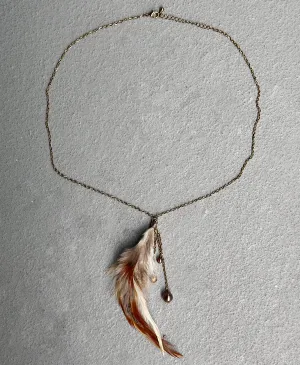 G.O.A Early 00s Brass Feather Necklace