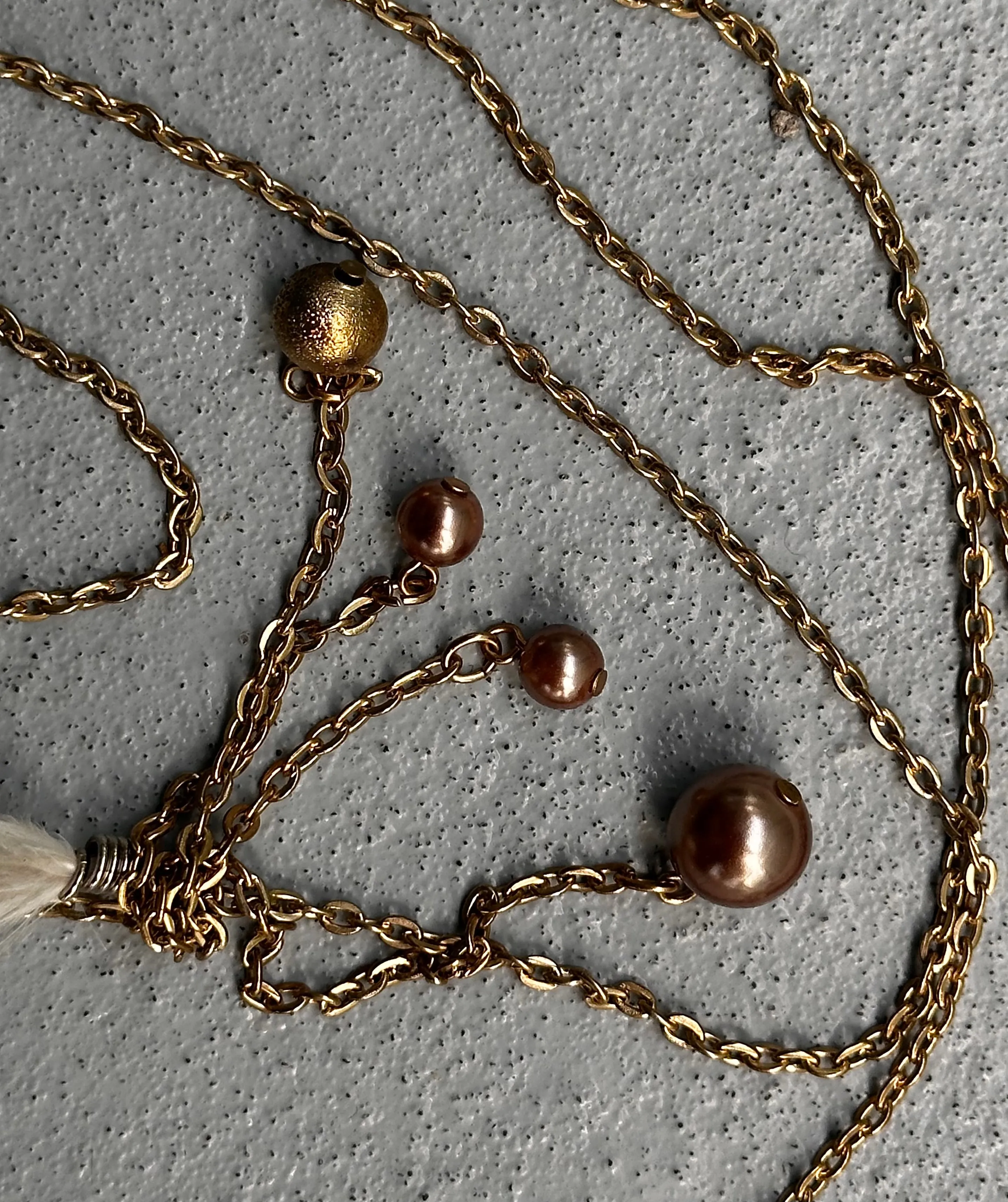 G.O.A Early 00s Brass Feather Necklace