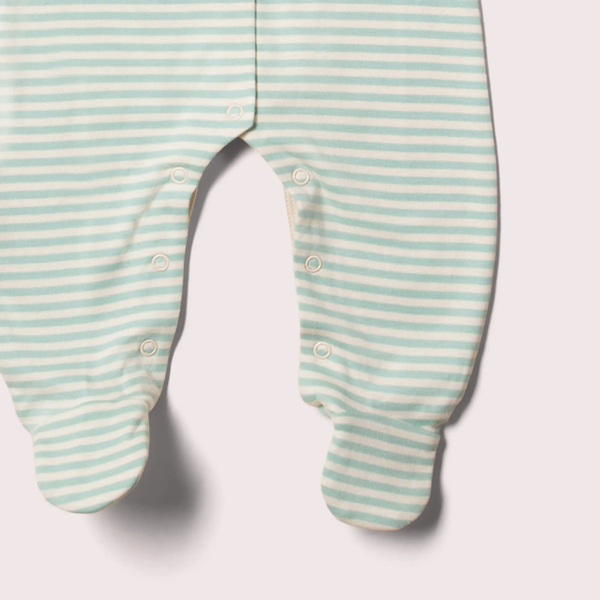 Gold & Green Striped Organic Babygrow Set