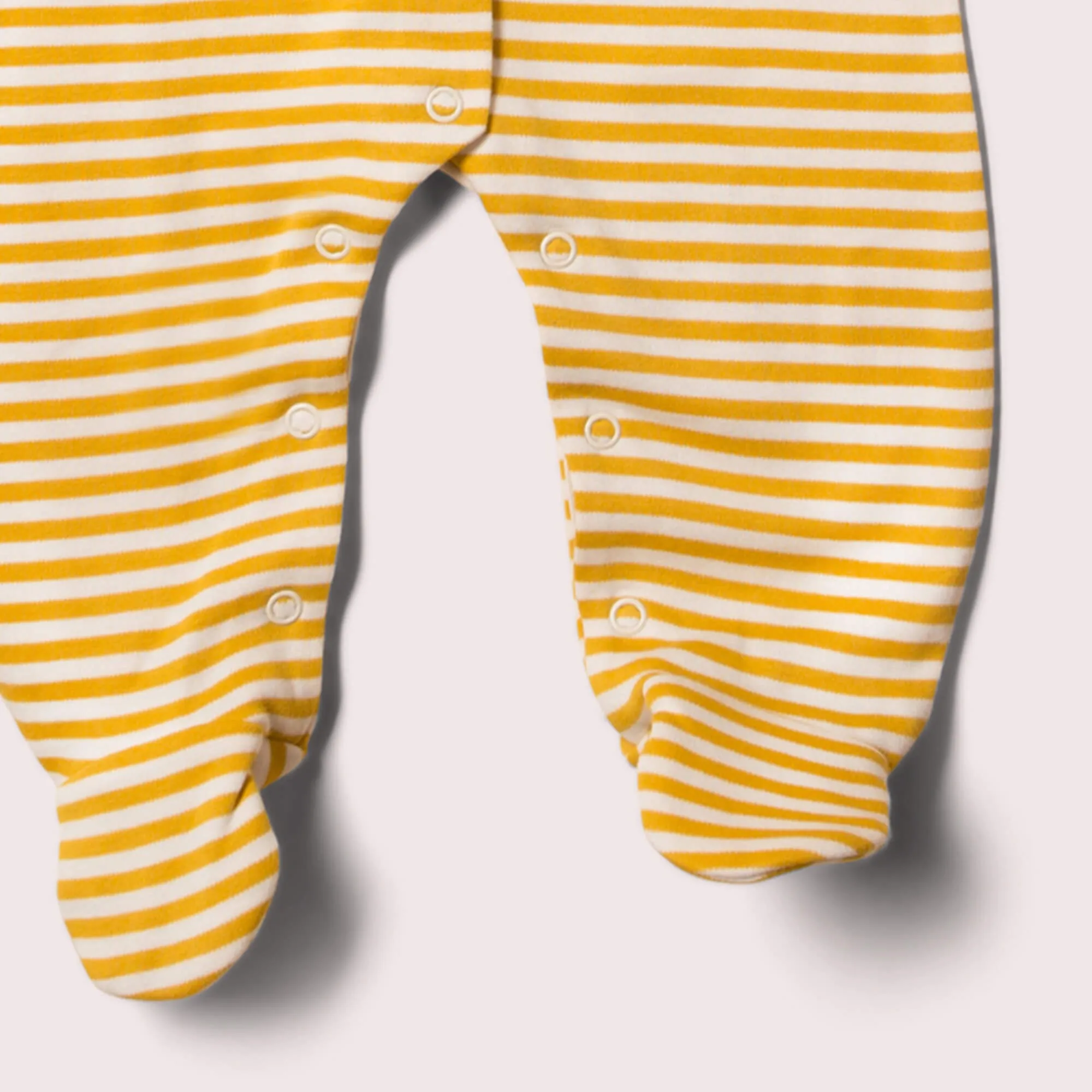 Gold & Green Striped Organic Babygrow Set