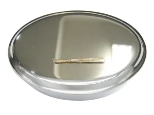 Gold Toned Medical Surgeon Scalpel Knife Oval Trinket Jewelry Box