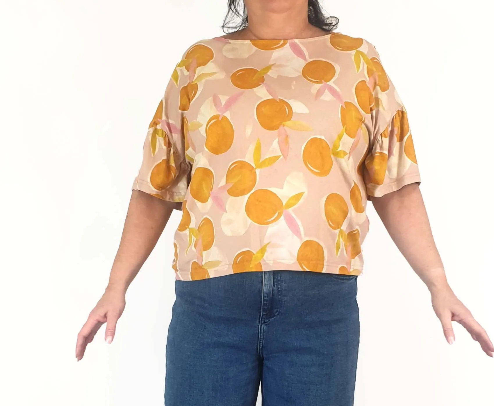 Gorman orange print half sleeve top size 166