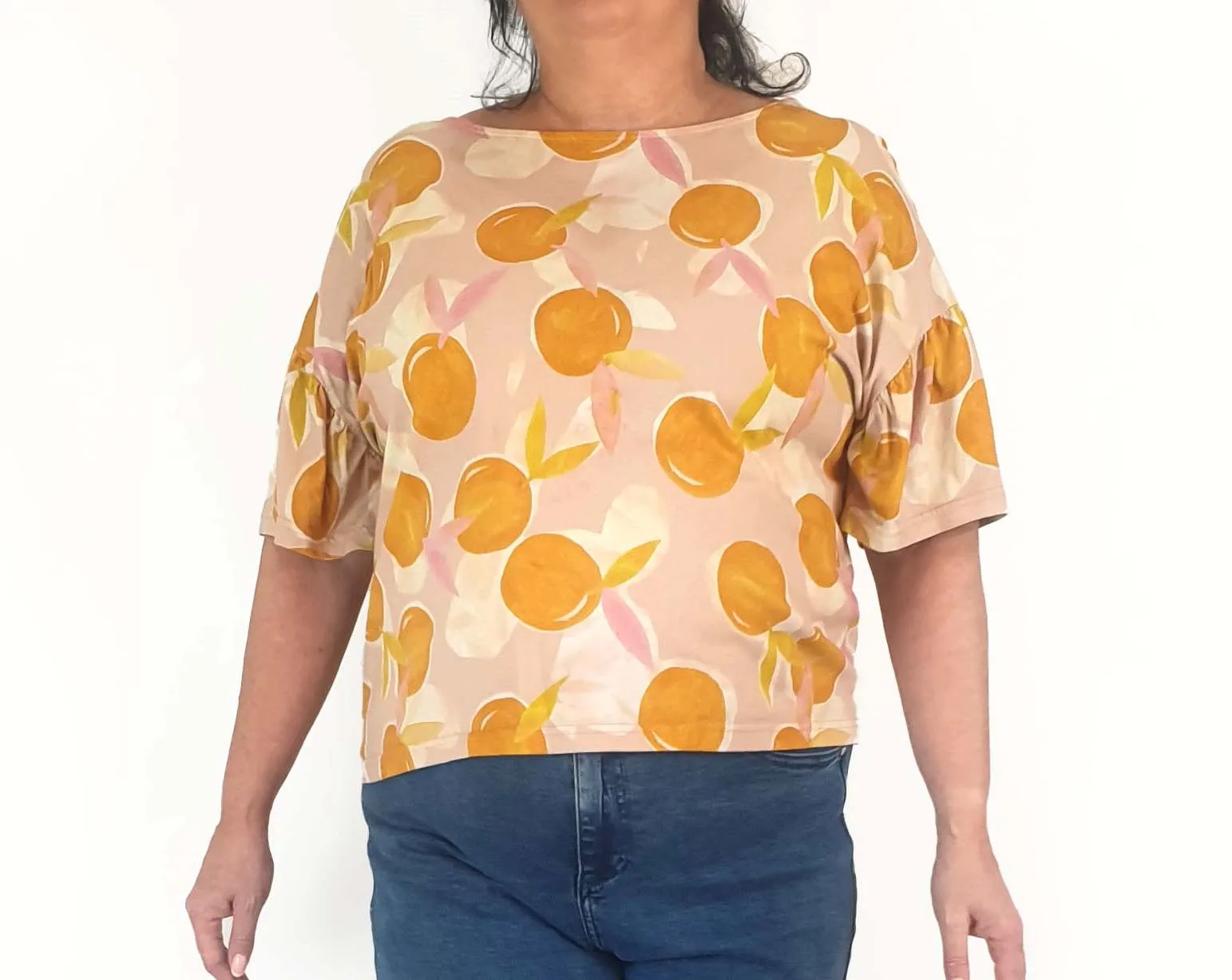 Gorman orange print half sleeve top size 166