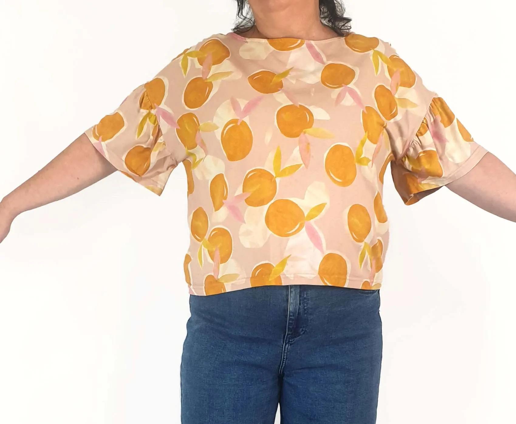 Gorman orange print half sleeve top size 166