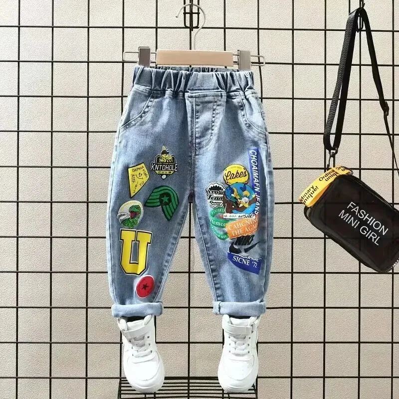 Graphic Patchwork Loose Fit Jean
