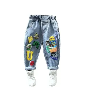 Graphic Patchwork Loose Fit Jean