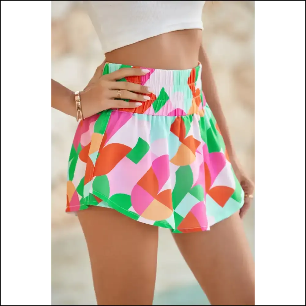 Green Abstract Flared Shorts: Leg Day? More Like Legend-ary! ✨ Needful Things