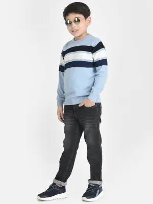 Grey Jeans in Light Wash Detail