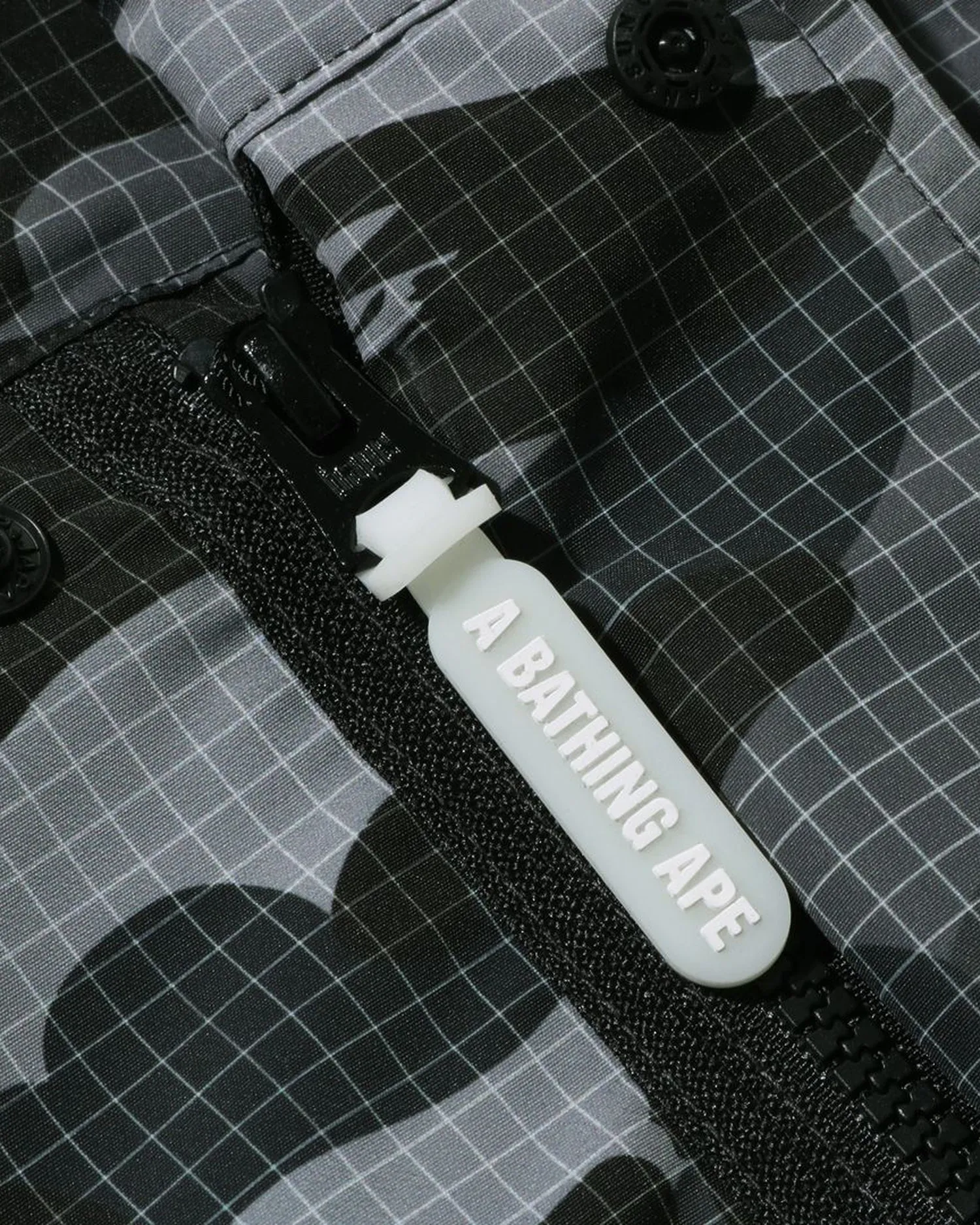 Grid Camo Relaxed Fit Fish Tail Coat