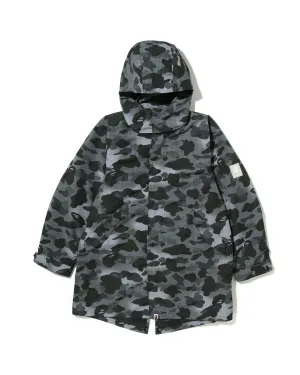 Grid Camo Relaxed Fit Fish Tail Coat