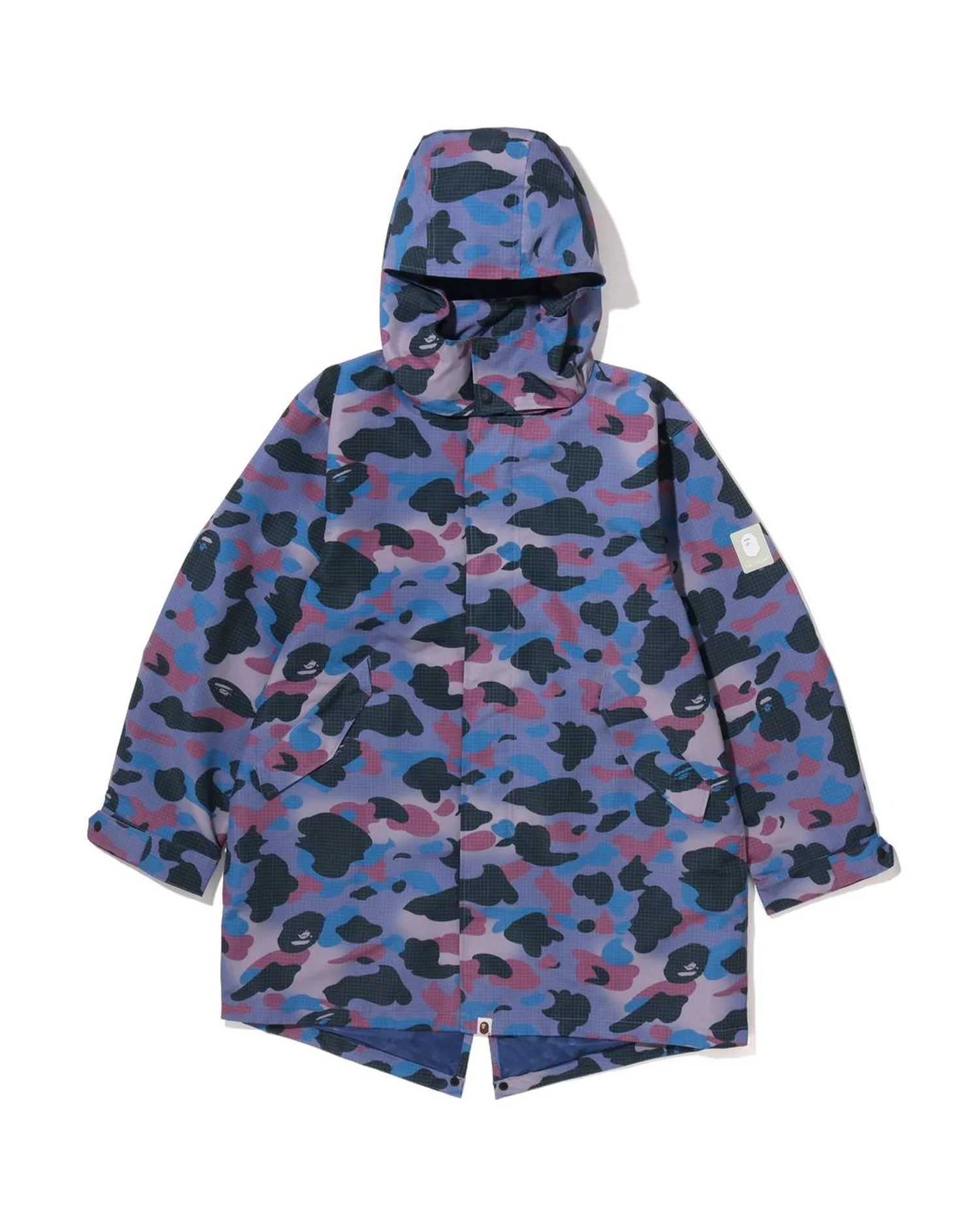 Grid Camo Relaxed Fit Fish Tail Coat