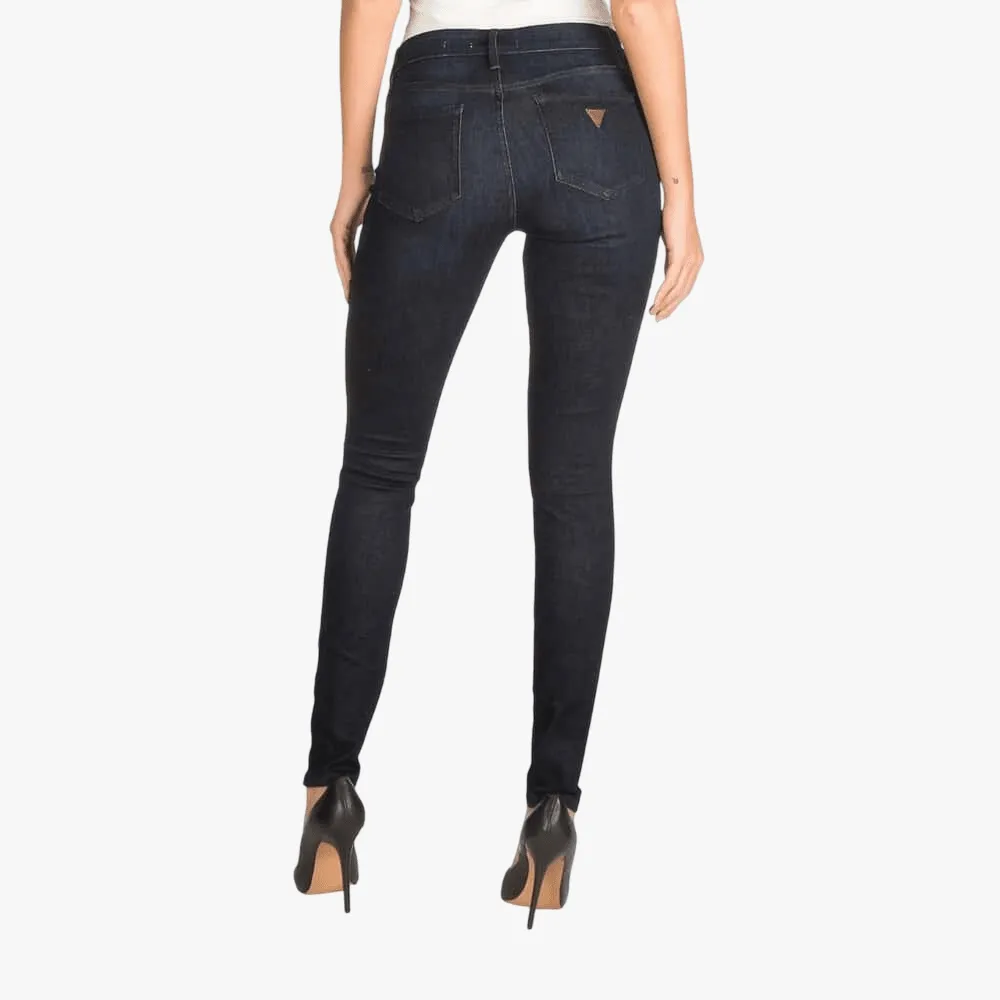 Guess Womens Tina Sexy Curvy Mid Rise Skinny Jean Blue Black