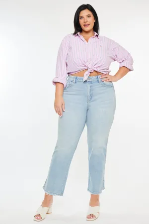 Hailey High Rise Cropped Straight Leg Jeans (Plus)