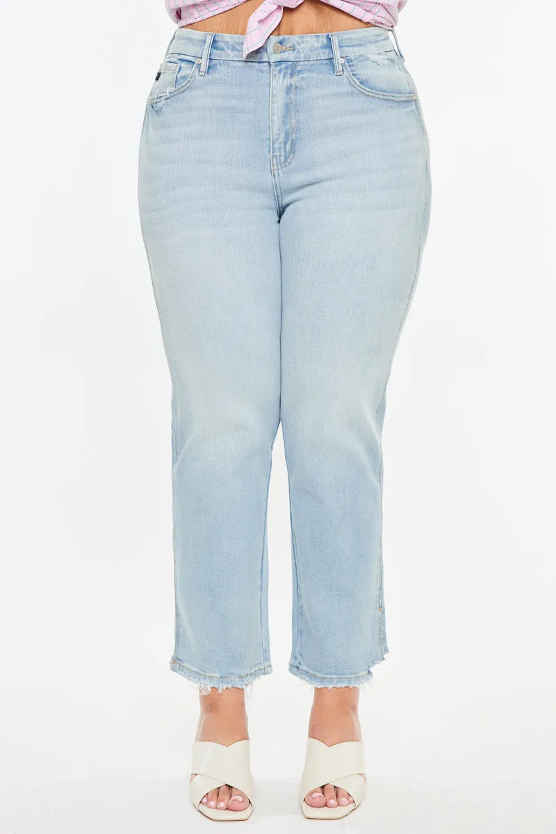Hailey High Rise Cropped Straight Leg Jeans (Plus)
