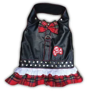 Harness Biker Dress Red Plaid