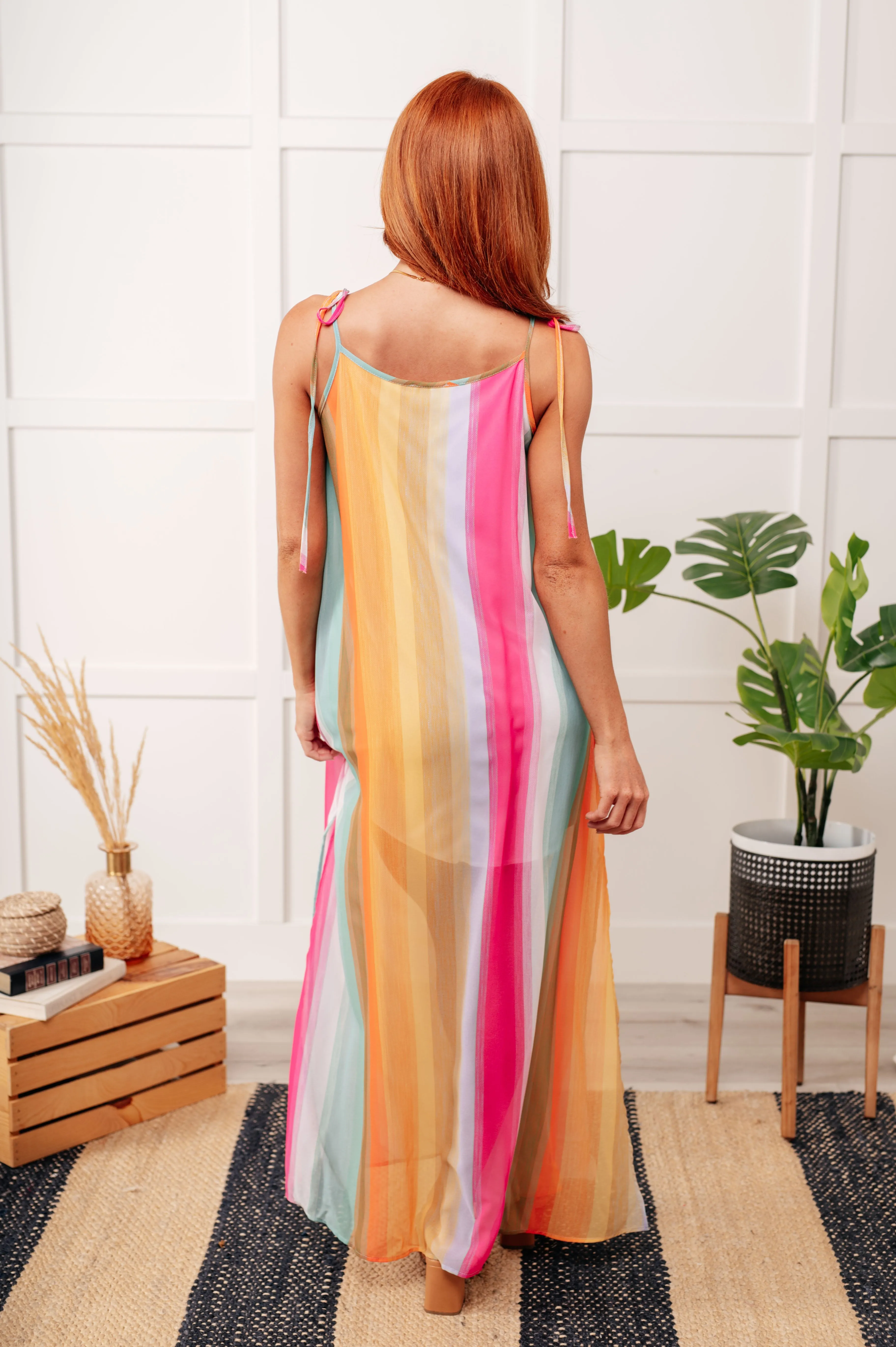 Hazel Blues® |  Beyond the Horizon Shoulder Tie Summer Dress