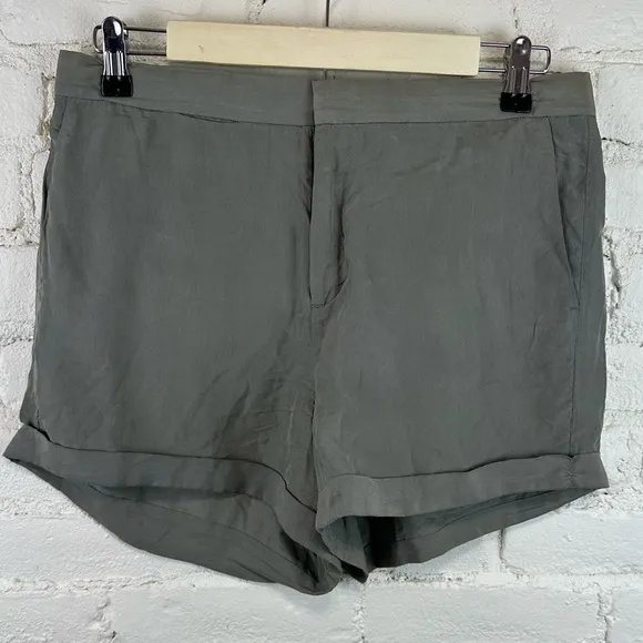 Helmut Lang Silk Chino Shorts Gray Women’s Size 6