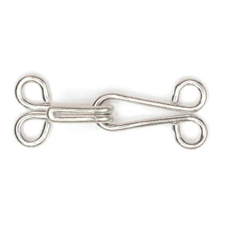Hemline Hooks & Eyes Size 9 -Nickel -10 Sets~