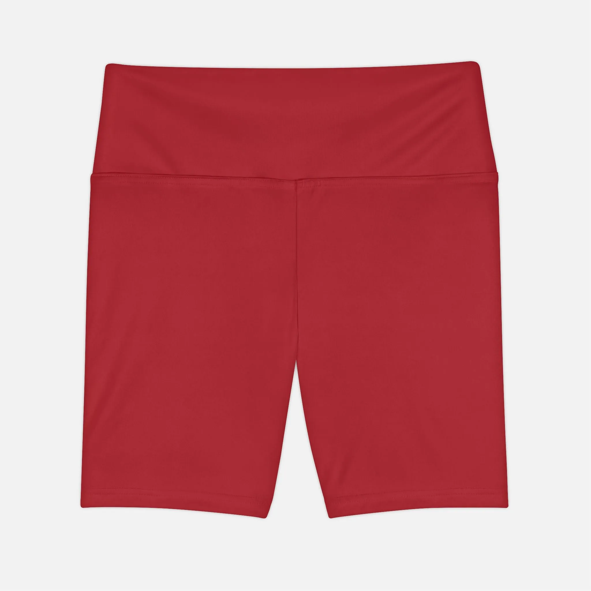 High Waistband Yoga Shorts - Red