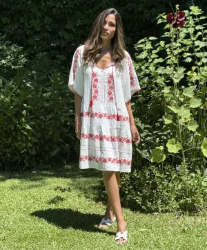 Holborn Dress - White/Red