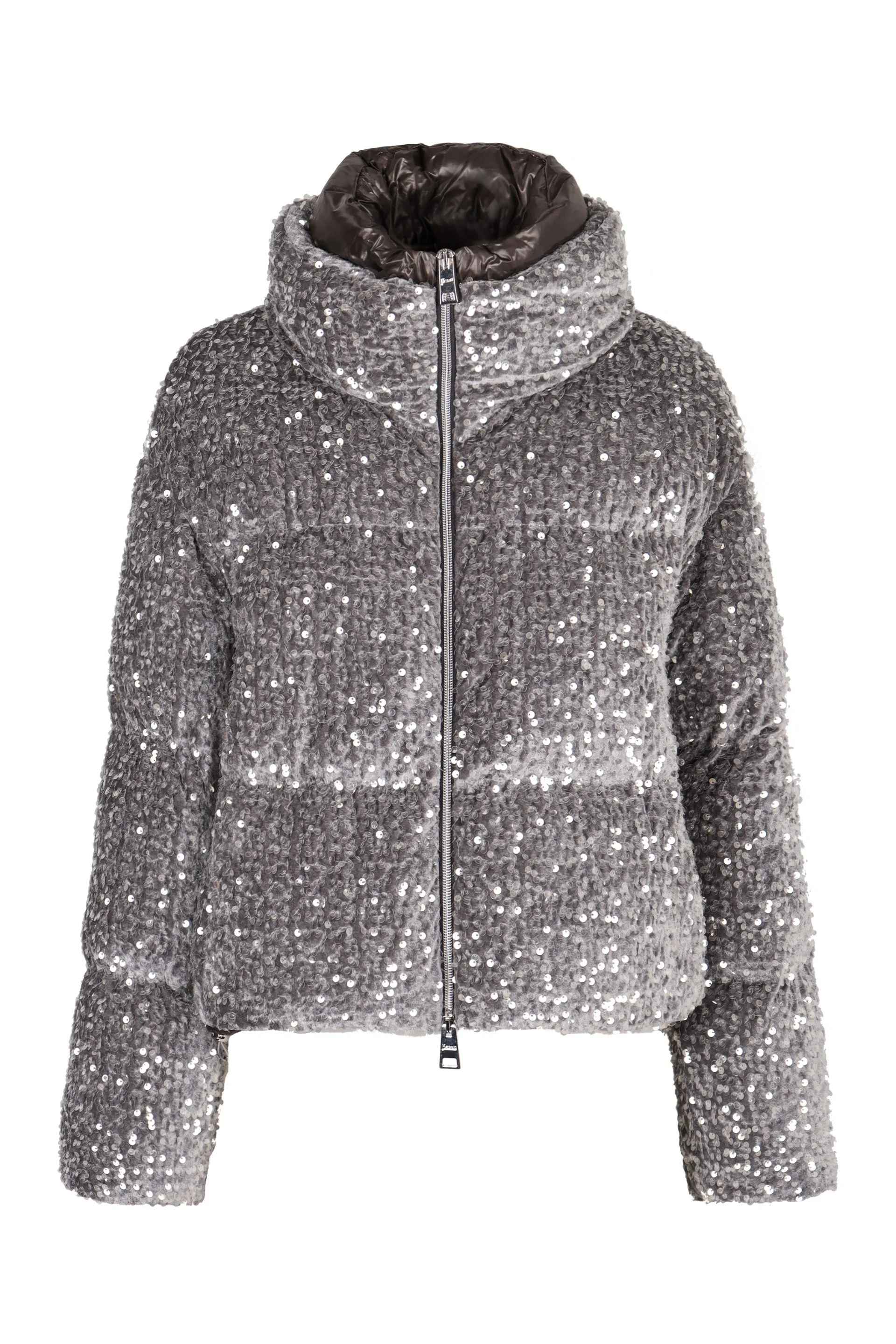 Hooded down jacket
