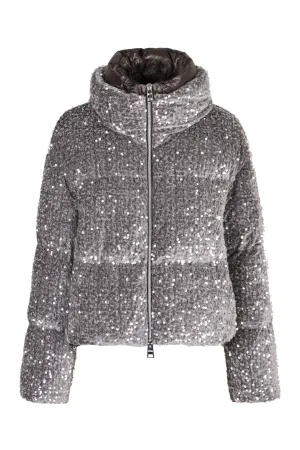 Hooded down jacket