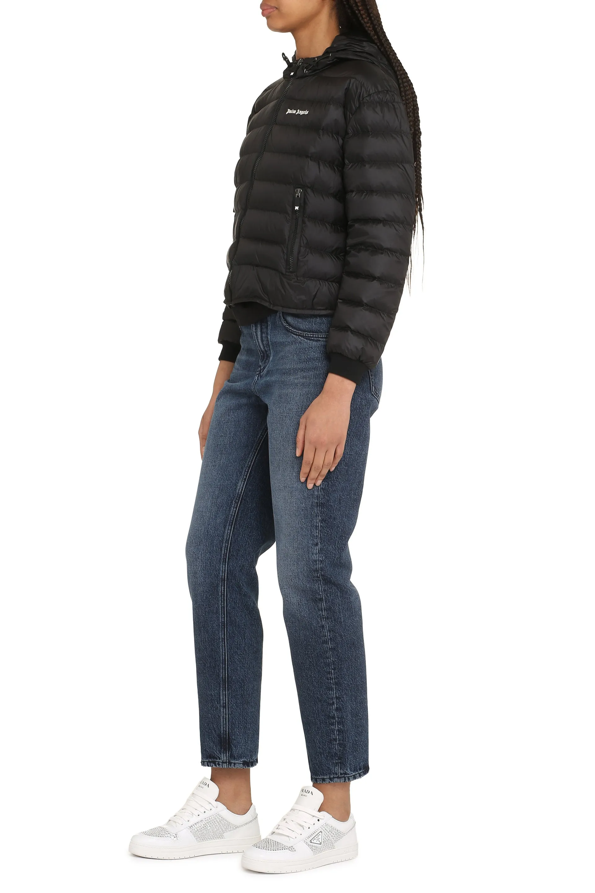 Hooded full-zip down jacket