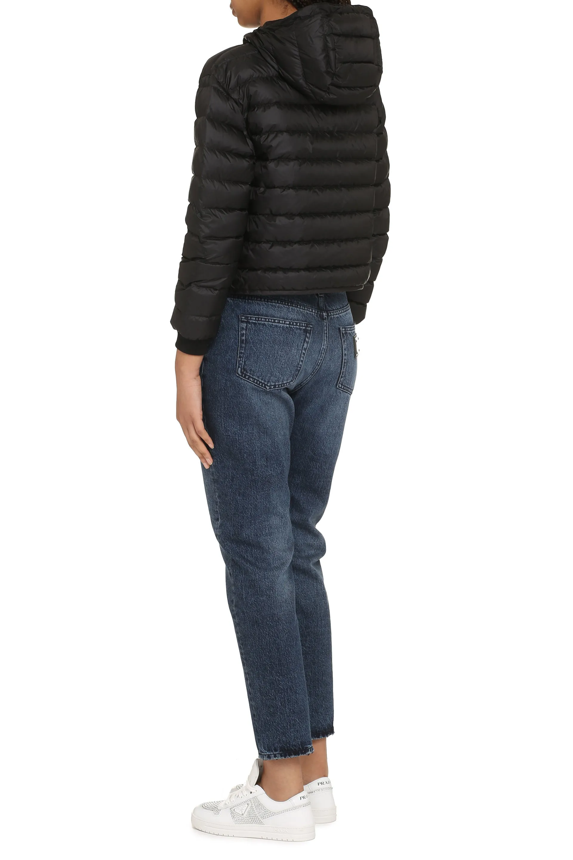 Hooded full-zip down jacket