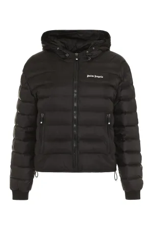 Hooded full-zip down jacket