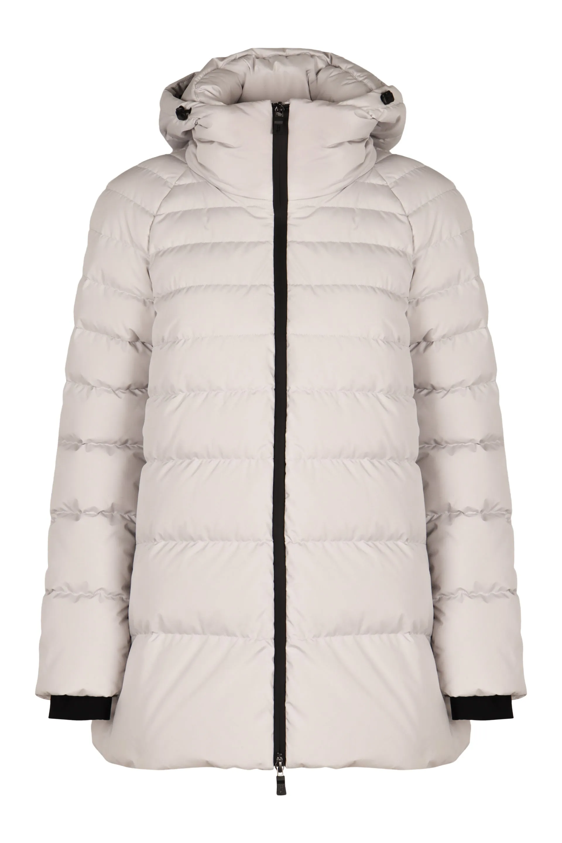 Hooded nylon down jacket