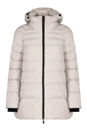 Hooded nylon down jacket