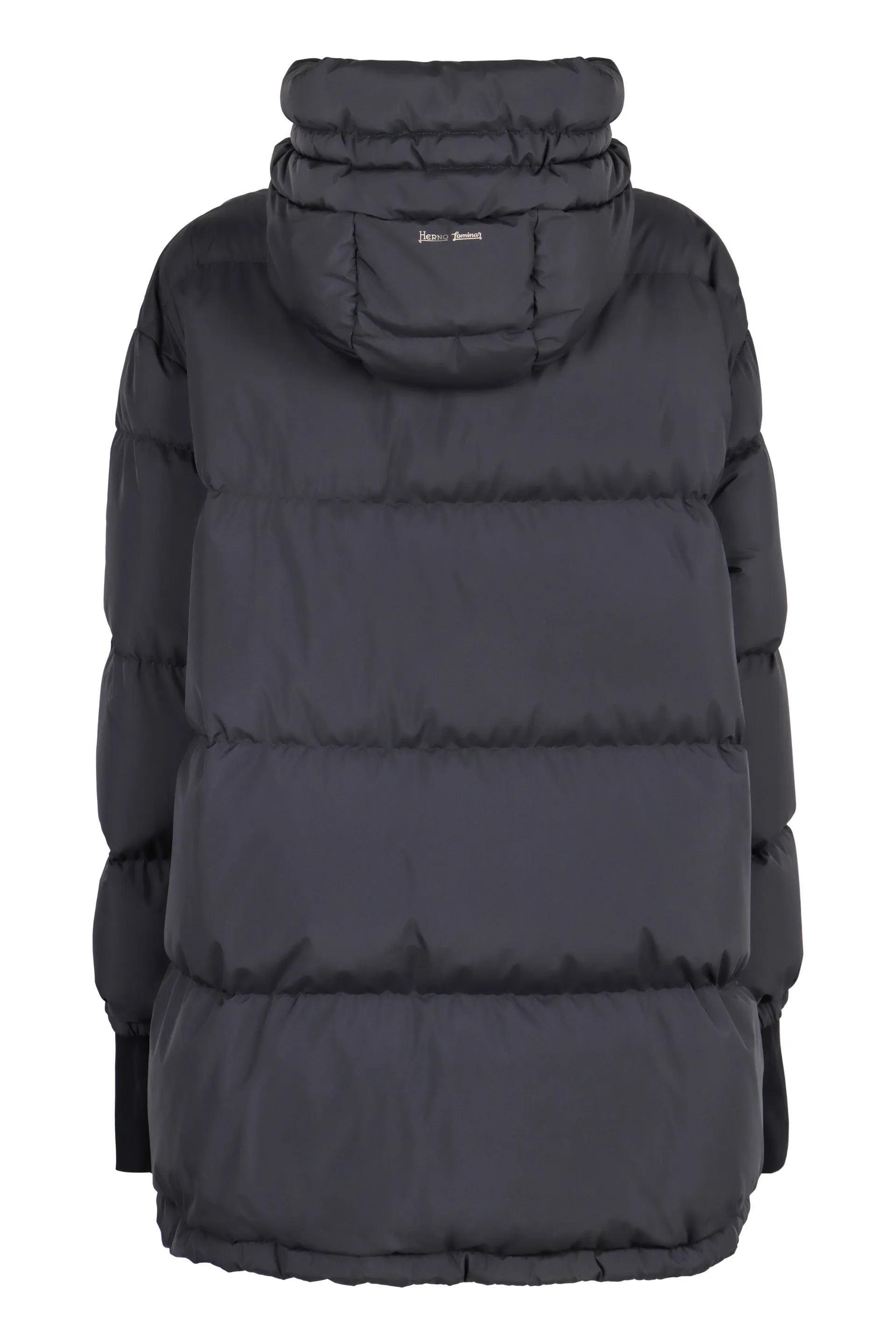Hooded nylon down jacket