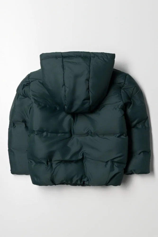 Hooded Puffer Jacket Green