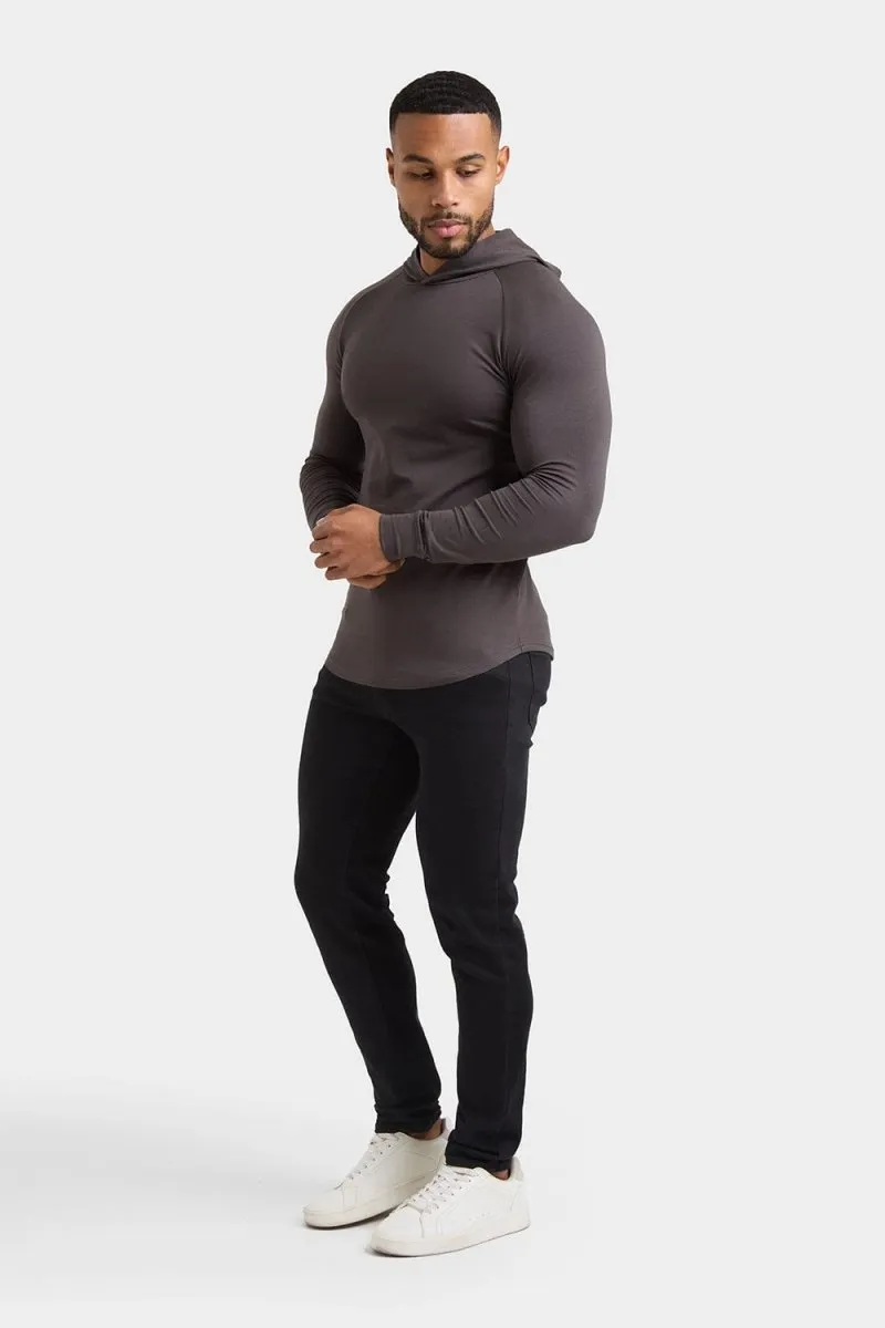 Hooded Top in Dark Charcoal