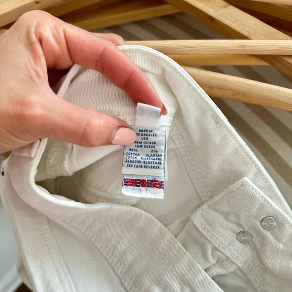 Hudson Collin Mid Rise Pockets Denim Skinny Leg Jeans White 32